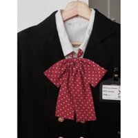 Câu lạc bộ Tiên Mới Cà Vạt Nơ Tay Cầm Dài Chấm Bi Không Cần Buộc Khăn Thẳng Đồ Dùng Học Sinh Cảm Giác Đồng Phục JK Cà Vạt Vật Phẩm Nhỏ