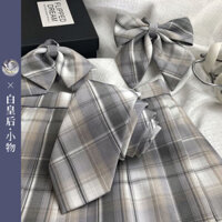 [Câu lạc bộ Tiên] Phụ kiện JK gốc [Nữ hoàng trắng] Đồng phục chính thức Phụ kiện nơ xám quý phái