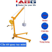 Cẩu mini tời quay tay 200kg, móc cẩu xoay dùng thay cho palang xích kéo tay, nâng hạ hàng hóa, vật nặng