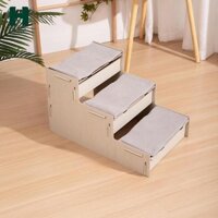 Cầu thang thú cưng bằng gỗ Homyl Bước thú cưng Thang leo núi cho chó ổn định cho động vật nhỏ và lớn hơn cho ghế và giường cao Cầu thang cho chó chống trượt