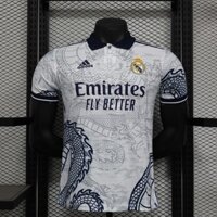 Cầu thủ: Áo bóng đá Real Madrid tay áo chất lượng cao phiên bản Thái Lan bộ đồ tập luyện phiên bản cầu thủ Áo bóng đá màu đen S-XXL