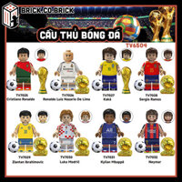 Cầu Thủ Bóng Đá Nổi tiếng Mô hình Messi Mbappe Đồ chơi Lắp ráp Ronaldo Neymar Zidane Ronaldinho Idrahimovic TV6504