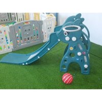 CẦU TRƯỢT CHO BÉ / CẦU TUỘT TRONG NHÀ MẪU NGỰA PONY CHO BÉ TỪ 1- 5 TUỔI TẶNG KÈM BÓNG RỔ VÀ GẤU PHÁT NHẠC
