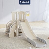 Cầu trượt cho bé cỡ lớn có thành vịn babyviva nhựa nguyên sinh cao cấp