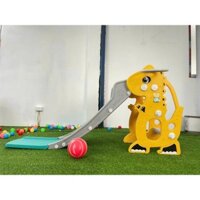 Cầu trượt cho bé trong nhà hình Khủng long có gấu phát nhạc,bóng rổ mẫu mới nhất