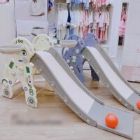 Cầu trượt cho bé trong nhà hình khủng long,robot có gấu phát nhạc,bóng rổ mẫu 2022