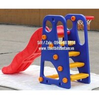 Cầu trượt con voi bóng rổ giúp bé nâng chiều cao, thỏa thích vui chơi.