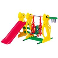 Cầu trượt hình con hà mã có xích đu và rổ bóng SL-13