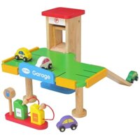 Cầu trượt ô tô có gara- Gara xe hơi đồ chơi gỗ Winwintoys