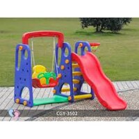 Cầu Trượt Xích Đu Bóng Rổ, Giá thành rẻ nhất. Làm từ nhựa cao cấp an toàn tuyệt đối