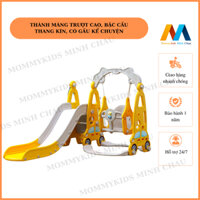 Cầu trượt xích đu cho bé MẪU Ô TÔ TẶNG KÈM Cây Bóng Rổ đa năng THÀNH CAO, BẬC CẦU THANG KÍN AN TOÀN CHO TRẺ 1-10 TUỔI