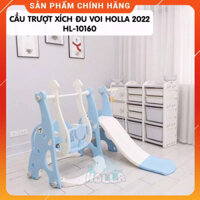Cầu trượt xích đu Hola hình con voi , Cầu trượt xích đu tặng kèm bóng rổ mới 2023