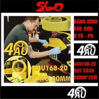 [Cây 18 cuộn 20mm x 25m] Băng dính giấy che sơn ô tô 4AU168-20 – Băng dính giấy Automotive (4au-168) – Không để lại keo