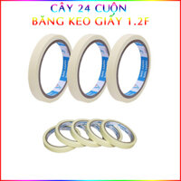Cây 24 Cuộn Băng Keo Giấy 1.2F Siêu Dính Tiện Lợi