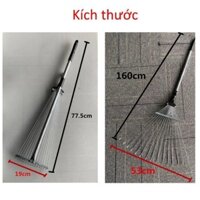 Cây Cào Cỏ, Chổi Thép Cào Lá Làm Vườn Gấp Gọn Có 9 Răng Đa Năng, Có Thể Điều Chỉnh Cao Thấp Và Độ Rộng Răng FreeShip