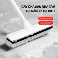Cây Chà Sàn Nhà Tắm KITIMOP Z2 2 Trong 1 | Chổi Cọ Vệ Sinh + Gạt Nước | Thép Không Gỉ 120cm