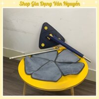 Cây Chổi Lau Sàn Nhà - Trần Nhà - Lau Kính Hình Tam Giác Đa Năng Tự Vắt Xoay 360 Độ Thông Minh