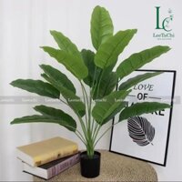 Cây chuối giả 18 lá 90cm, cây chuối cảnh giả decor