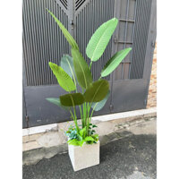 cây chuối giả lá màu xanh đậm cao cấp cao 120 cm