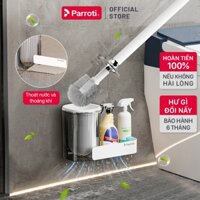 Cây Cọ Bồn Cầu Thông Minh 2 Trong 1, Dán Tường, Có Khay Đựng Nước Tẩy Rửa, Đầu Cọ Cước Mềm Parroti Slim - SL05