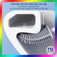 Cây cọ vệ sinh bồn cầu bằng gai silicon thông minh kèm hộp đựng - Chổi cọ Toilet mẫu mới tặng kèm 2 miếng dán