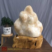Cây Đá Phong Thủy Đá Canxit Trắng Tự Nhiên Nguyên Khối Cao 51cm