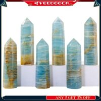Cây đũa phép pha lê tự nhiên VEEDUCA, Tháp pha lê canxit, Cây đũa phép 6 mặt lớn tự nhiên, Điểm pha lê chữa bệnh tự nhiên hiện đại Obelisk cho thiền Reiki