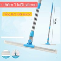 Cây Gạt Nước Sàn Nhà, Chổi Gạt Silicon, Khớp Xoay 180°, Cán Dài Tùy Chỉnh