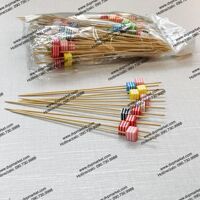 Cây ghim décor - Tre - Đuôi hạt nhựa hỗn hợp màu sắc - Hình vuông, tròn - Gói (100 cái)