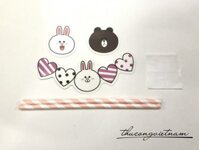 Cây ghim gấu brown và thỏ cony