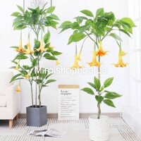 Cây Giả - Cây Hoa Datura nhân tạo/Hoa kèn tây/ Hoa chuông khổng lồ  trang trí nhà cửa siêu hot, kích thước 1,2-2 met