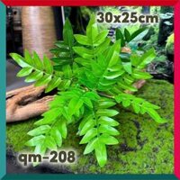 Cây giả trang trí chuồng bò sát, chuồng ốc mượn hồn có đế QM-208 Tán xòe to