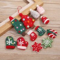 Cây Giáng Sinh, Chất Liệu Len Nỉ DIY, Sản Phẩm Hoàn Thành Bằng Kim Đục Lỗ, Phụ Kiện Tóc Hoạt Hình, Trâm Cài Cây Nhỏ, Phụ Kiện Quần Áo