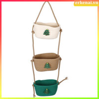 Cây Giáng Sinh Treo Tường Cho Cây Trong Nhà Giỏ Túi Bảo Quản Phụ Kiện Võng 15.50X14.20X12.50CM Vải Lanh Cotton Cho Bé erkenai
