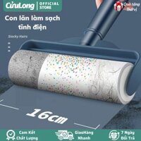 Cây Lăn Bụi Quần Áo Giường Chăn Thảm bàn ghế giường sofa làm sạch hút lông vật nuôi chó mèo, con lăn tĩnh điện đa năng với lõi lăn 60 lớp siêu dính