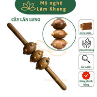 Cây lăn lưng massage 3 bánh gai gỗ Thơm, thư giãn đốt sống | Mỹ Nghệ Lâm Khang