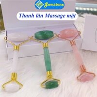 Cây Lăn Massage Mặt Bằng Đá Thạch Anh Tự Nhiên PAG Chăm Sóc Da Mặt - Kích Thước 140 x 57 mm