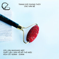 Cây Lăn Massage Mặt Đá San Hô Đỏ CNC Văn Bé