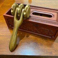 Cây lăn massage toàn thân 3 bánh gai đa năng bằng gỗ