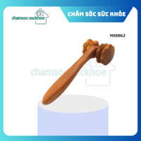 Cây lăn massage toàn thân  HAHANCO MH863 3 bánh gai đa năng bằng gỗ thơm