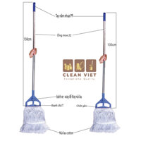 Cây lau dùng cho xe vắt nước Cây lau nhà, cây lau sàn xe đẩy vắt nước, cây lau cao 1.2m