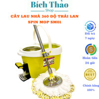Cây lau nhà 360 độ Chổi lau nhà thông minh tự vắt Thái Lan Spin Mop SM01 có chân đạp trợ lực