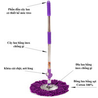 Cây Lau Nhà 360 Độ mâm inox nguyên cây