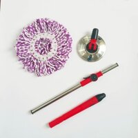 CÂY LAU NHÀ 360 ĐỘ MÂM INOX TRÒN CAO CẤP