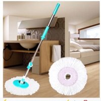 CÂY LAU NHÀ 360 ĐỘ - THÂN GẬY  INOX Bông lau sợi cottong