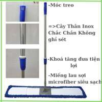 Cây Lau Nhà Công Nghiệp San Hô 80cm kèm bông sợi Microfiber siêu sạch lau sàn diện rộng hiệu quả