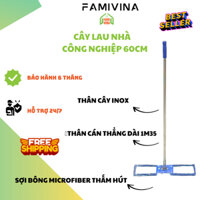 Cây lau nhà công nghiệp san hô 60cm loại cán thẳng dài 1m3 kèm sẵn bông lau