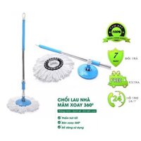 Cây Lau Nhà Giá Rẻ Cán Inox Mâm Nhựa Đầu Xoay 360 Độ Tiện Dụng