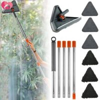 Cây lau nhà lau tường có tay cầm dài 74 Inch Cây lau nhà tam giác có thể gập lại Dụng cụ làm sạch trần đa chức năng Duster với Squeegee 360° Công cụ làm sạch ván chân đế xoay SHOPSKC5906
