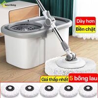 Cây lau nhà NAGO kèm thùng, làm sạch và khô cây lau nhẹ nhàng, chổi lau nhà vải nhỏ siêu hút nước
